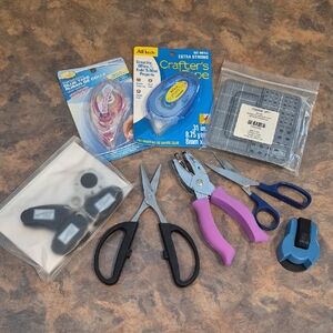 CRAFTING Tool Accessories Includes Scissors, Tape, Punches, Mat Pack, Cutter Kit